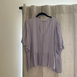 Madewell lavender peplum blouse